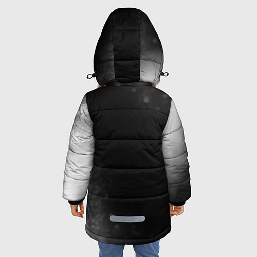 Зимняя куртка для девочки Apex Legends glitch на темном фоне по-вертикали / 3D-Черный – фото 4