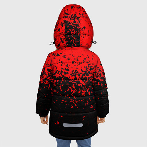 Зимняя куртка для девочки Красно-чёрный переход / 3D-Черный – фото 4