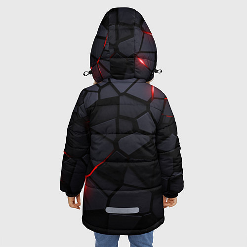 Зимняя куртка для девочки Suzuki - плиты с эффектом свечения / 3D-Черный – фото 4