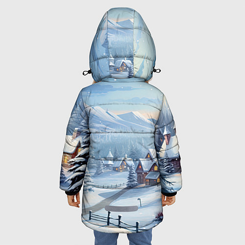 Зимняя куртка для девочки Зимнее настроение / 3D-Черный – фото 4