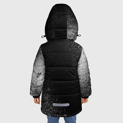 Зимняя куртка для девочки Brawl Stars glitch на темном фоне вертикально / 3D-Черный – фото 4