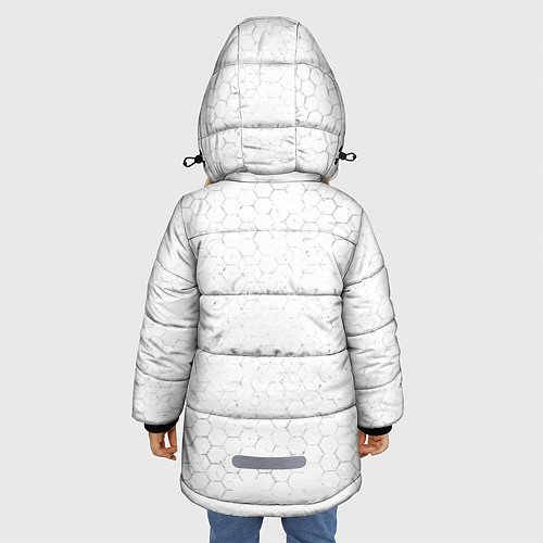 Зимняя куртка для девочки Portal glitch на светлом фоне по-вертикали / 3D-Черный – фото 4