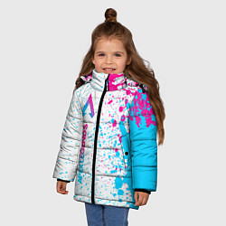 Куртка зимняя для девочки Apex Legends neon gradient style по-вертикали, цвет: 3D-черный — фото 2