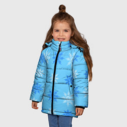Куртка зимняя для девочки Геометрия снежинок, цвет: 3D-черный — фото 2