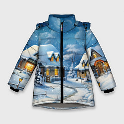 Куртка зимняя для девочки Новогоднее настроение, цвет: 3D-светло-серый