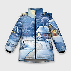 Куртка зимняя для девочки Тропинка в новый год, цвет: 3D-светло-серый