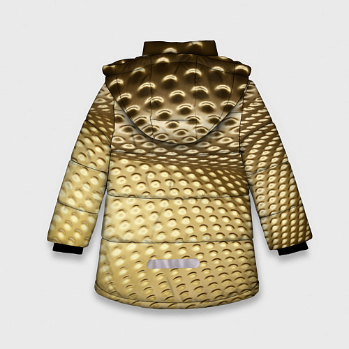 Зимняя куртка для девочки Золотая сетка абстракция / 3D-Светло-серый – фото 2