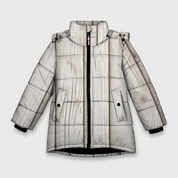 Куртка зимняя для девочки Паттерн светлое дерево - нейросеть, цвет: 3D-черный