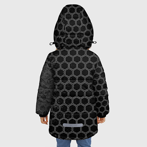 Зимняя куртка для девочки The Sims glitch на темном фоне по-вертикали / 3D-Черный – фото 4