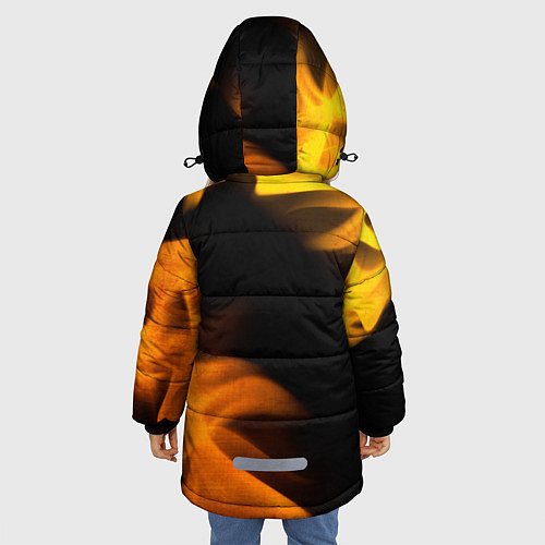 Зимняя куртка для девочки Counter-Strike 2 - gold gradient вертикально / 3D-Черный – фото 4