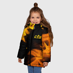 Куртка зимняя для девочки Counter-Strike 2 - gold gradient вертикально, цвет: 3D-черный — фото 2