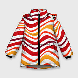 Куртка зимняя для девочки Модные линии, цвет: 3D-светло-серый
