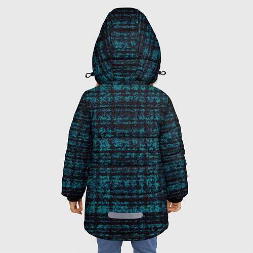 Зимняя куртка для девочки Имитация ткани бирюзовый / 3D-Черный – фото 4