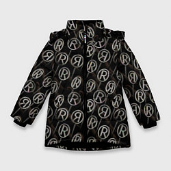 Зимняя куртка для девочки Заключённые в круг буквы R или Я на шестах