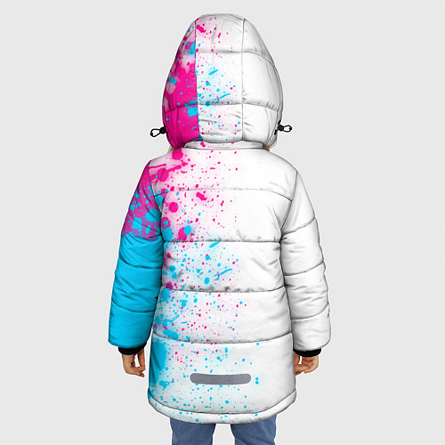 Зимняя куртка для девочки No Mans Sky neon gradient style по-вертикали / 3D-Черный – фото 4
