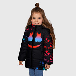 Куртка зимняя для девочки Маршмеллоу неон, цвет: 3D-красный — фото 2