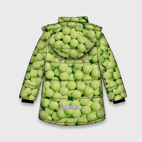 Зимняя куртка для девочки Много теннисных мячей / 3D-Светло-серый – фото 2