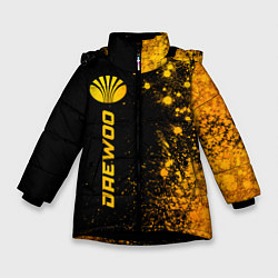 Куртка зимняя для девочки Daewoo - gold gradient по-вертикали, цвет: 3D-черный