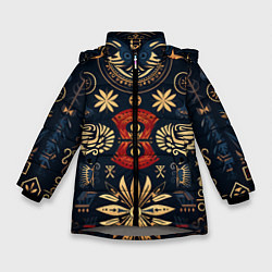 Зимняя куртка для девочки Узор в славянском стиле