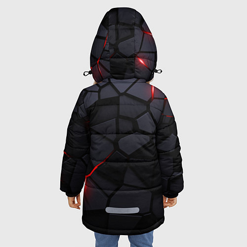 Зимняя куртка для девочки Audi - плиты с эффектом свечения / 3D-Черный – фото 4