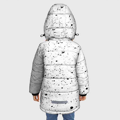 Зимняя куртка для девочки Quake glitch на светлом фоне по-вертикали / 3D-Черный – фото 4