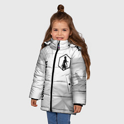 Куртка зимняя для девочки Tomb Raider glitch на светлом фоне вертикально, цвет: 3D-черный — фото 2