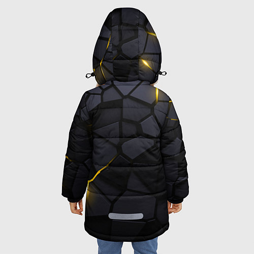 Зимняя куртка для девочки Hummer - плиты с эффектом свечения / 3D-Черный – фото 4