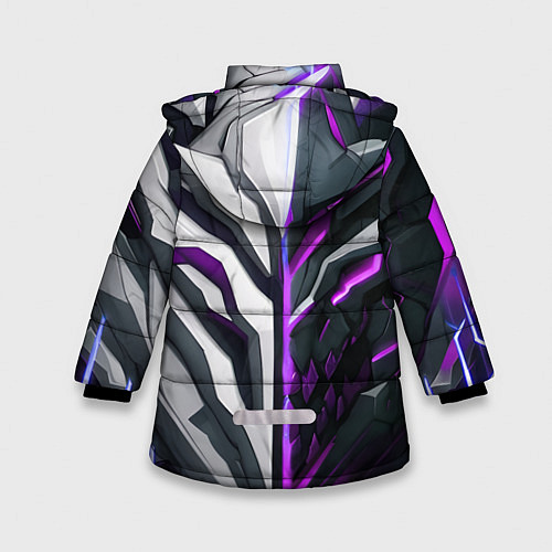 Зимняя куртка для девочки Броня адская и райская фиолетовая / 3D-Светло-серый – фото 2
