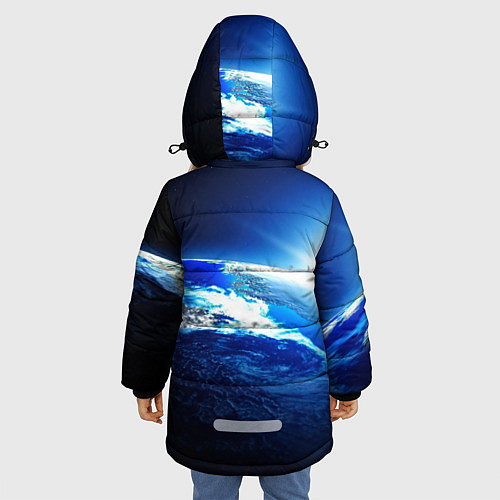 Зимняя куртка для девочки Восход солнца в космосе / 3D-Красный – фото 4