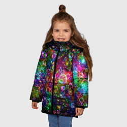 Куртка зимняя для девочки Мыльные пузырики, цвет: 3D-красный — фото 2