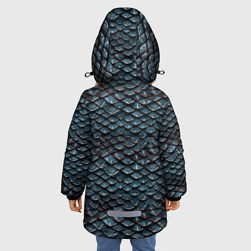 Зимняя куртка для девочки Dragon scale pattern / 3D-Черный – фото 4