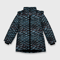 Куртка зимняя для девочки Dragon scale pattern, цвет: 3D-черный