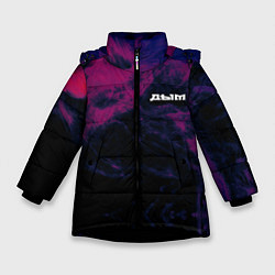 Куртка зимняя для девочки Разноцветный дым, цвет: 3D-черный