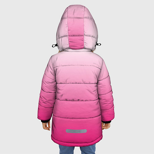 Зимняя куртка для девочки Бело-розовый градиент / 3D-Черный – фото 4
