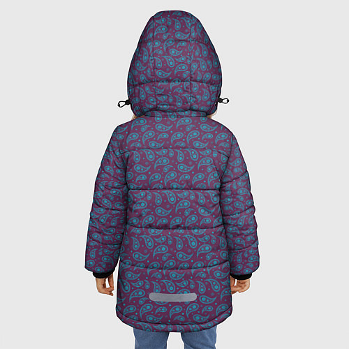 Зимняя куртка для девочки Пейсли узор / 3D-Черный – фото 4