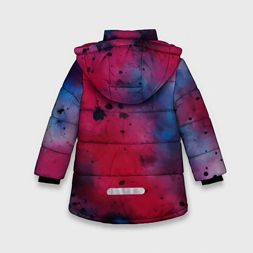 Зимняя куртка для девочки Акварельные брызги в розовом / 3D-Светло-серый – фото 2