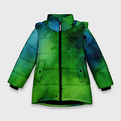 Куртка зимняя для девочки Акварелика, цвет: 3D-черный