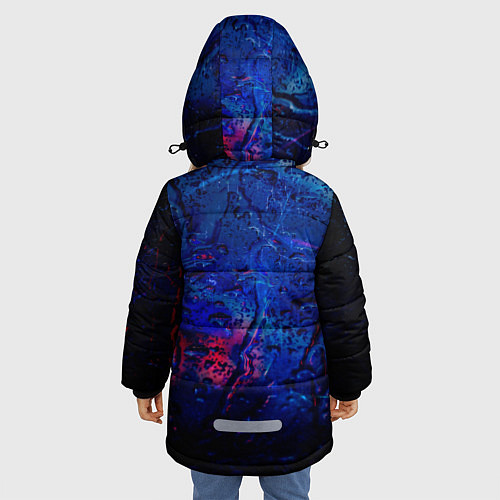 Зимняя куртка для девочки Капли воды на стекле / 3D-Черный – фото 4