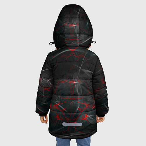 Зимняя куртка для девочки Иллюстрация с дымом / 3D-Красный – фото 4