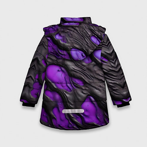 Зимняя куртка для девочки Фиолетовая текучая субстанция / 3D-Светло-серый – фото 2
