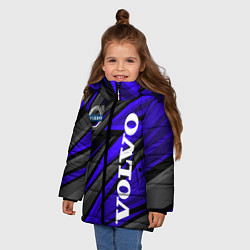 Куртка зимняя для девочки Volvo - Синий спортивный, цвет: 3D-светло-серый — фото 2