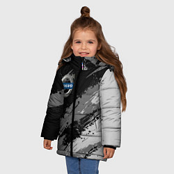 Куртка зимняя для девочки Volvo - монохромный серый, цвет: 3D-черный — фото 2