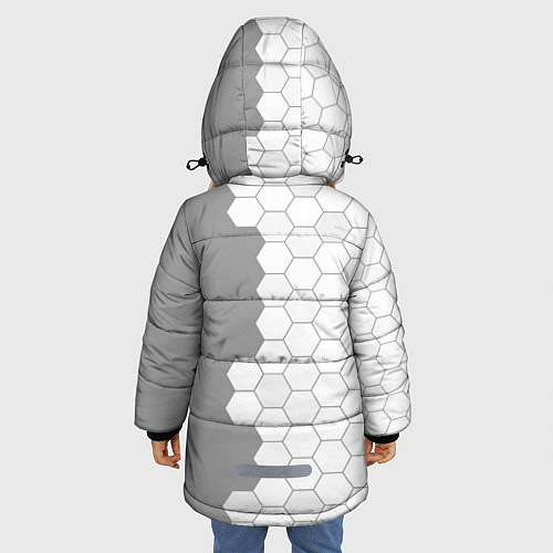 Зимняя куртка для девочки Assassins Creed glitch на светлом фоне по-вертикал / 3D-Черный – фото 4
