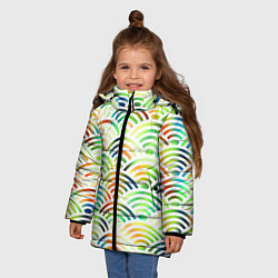 Куртка зимняя для девочки Белая рыба - чешуя-волна, цвет: 3D-светло-серый — фото 2