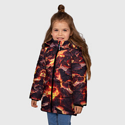 Куртка зимняя для девочки Бурлящая лава, цвет: 3D-красный — фото 2