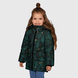 Куртка зимняя для девочки Ёлка и гирлянды, цвет: 3D-красный — фото 2
