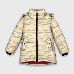 Куртка зимняя для девочки Пастельный тигр, цвет: 3D-красный
