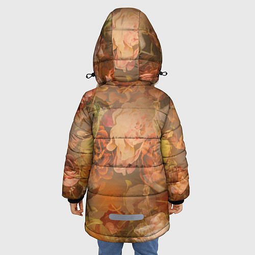 Зимняя куртка для девочки Lil Peep розы / 3D-Красный – фото 4