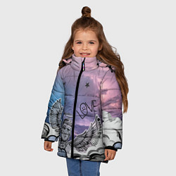 Куртка зимняя для девочки Lil Peep ангел рисунок, цвет: 3D-красный — фото 2