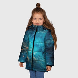 Куртка зимняя для девочки Голубая небула, цвет: 3D-черный — фото 2